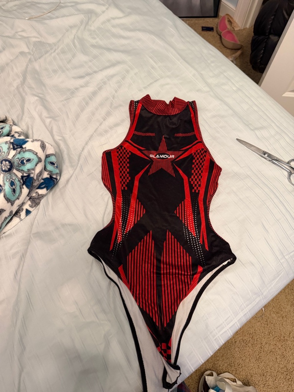 Glamour Black and Red womens One-Piece
